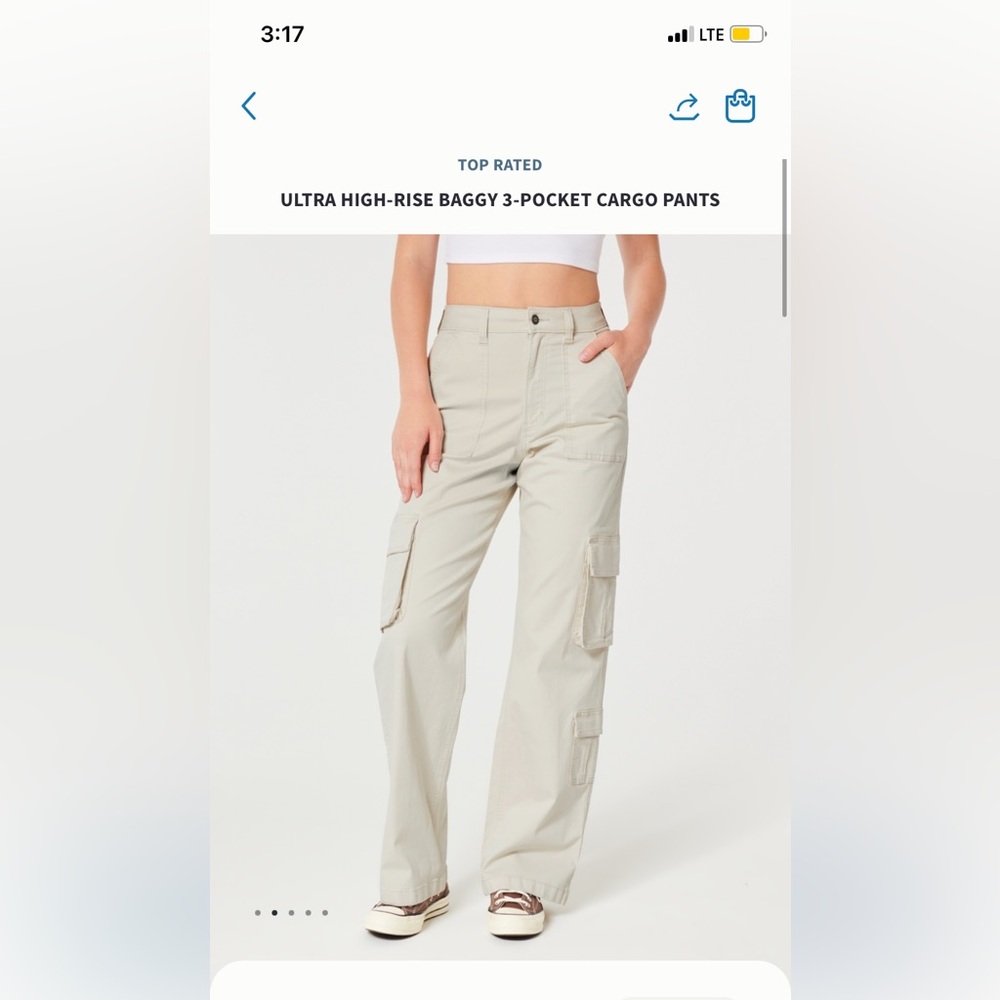 hollister ultra high rise baggy 3 pocket cargo pants